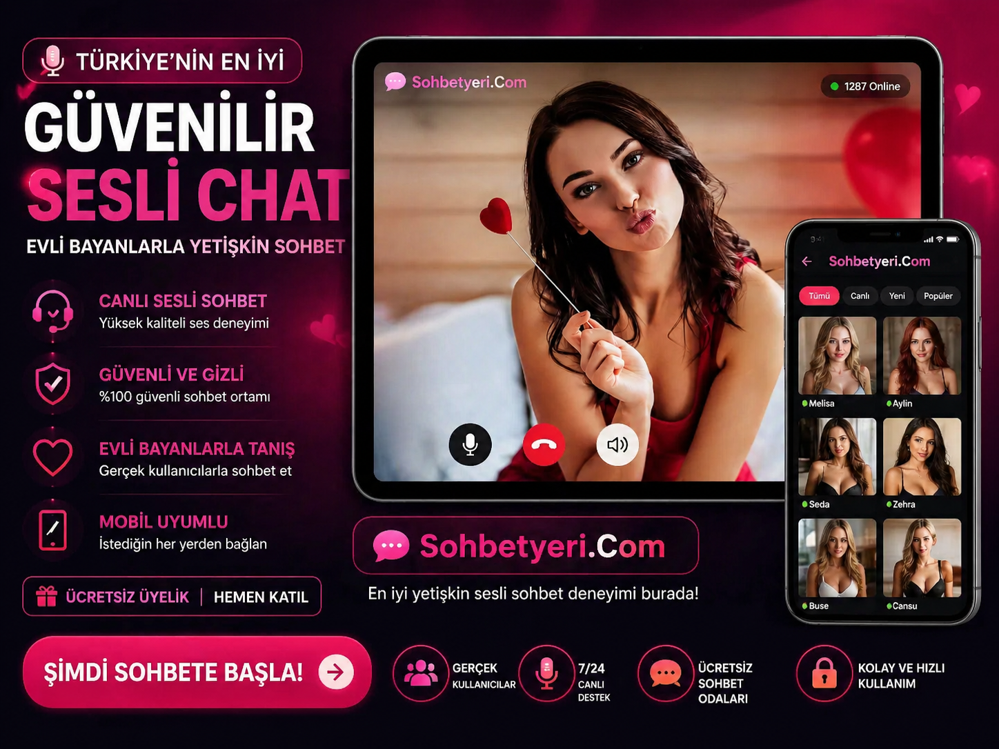 Yetiskin Evlilerler Sesli chat